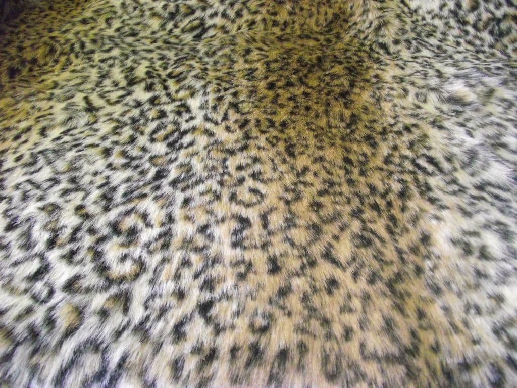 GREY OCELOT LUXURY Animal Faux Fur Fabric Material 